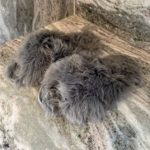 Fluffy Gray Slippers